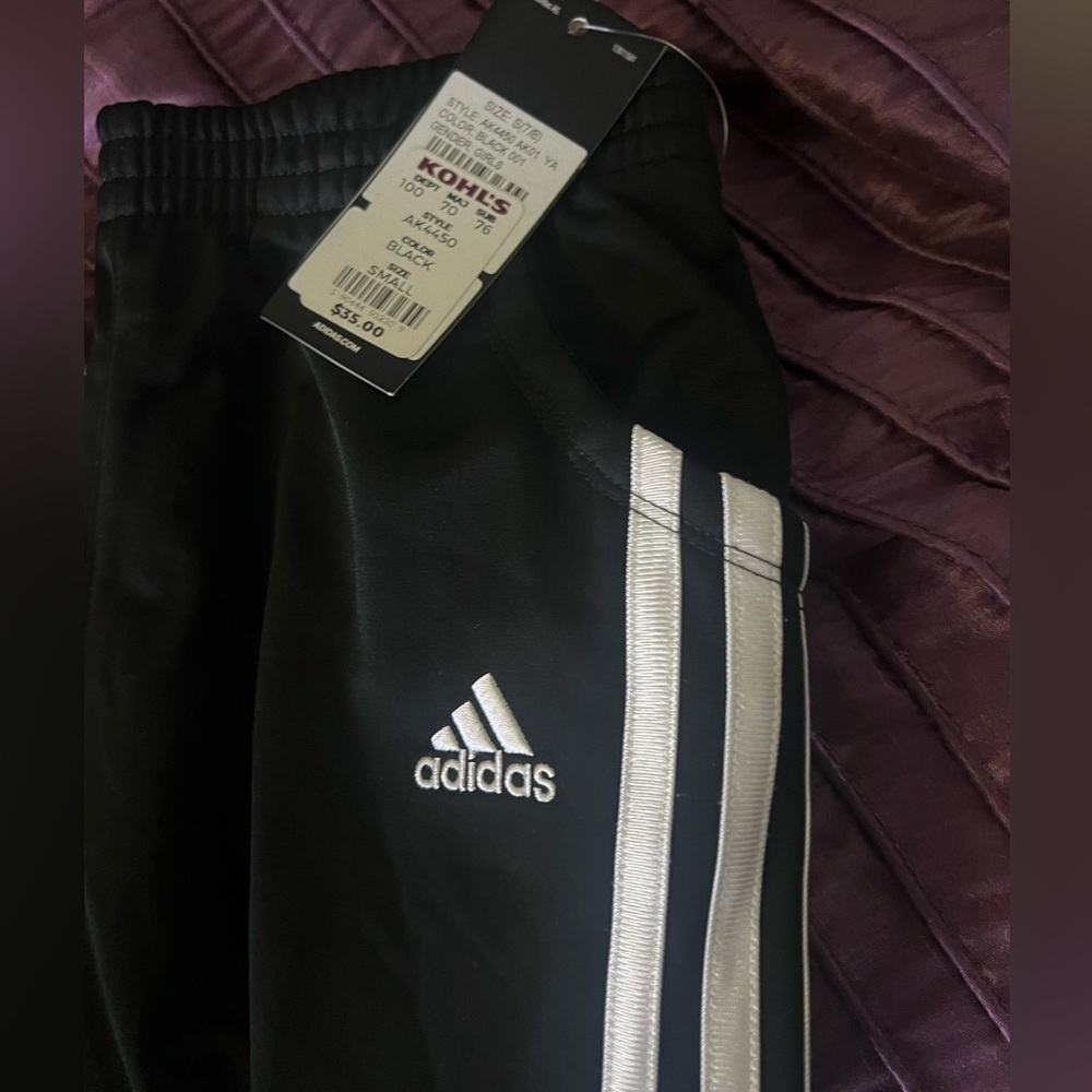 Adidas Kids Black and White Joggers